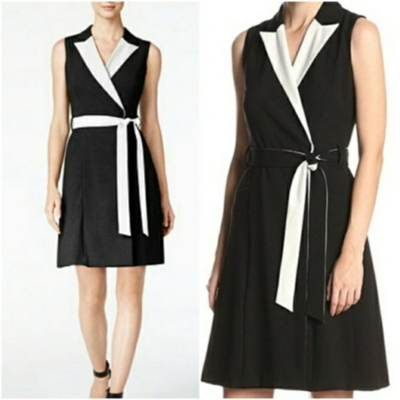 Calvin Klein Dresses & Skirts - Calvin Klein Tuxedo Wrap Dress 8